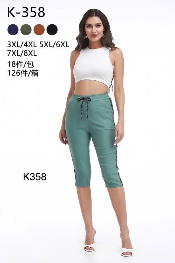 Spodnie damskie 7/8 Roz 3XL-8XL, Mix kolor Paczka 18 szt